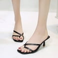 thumbnail image 2 of NOKIO Women Stiletto High Heel Peep Open Toe Sandals Slingback Slip-on Wedding Office Cute Basic Sandals Women Sandals Middle Heel Thongs Solid Color Cross Strap Casual, 2 of 9