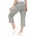 thumbnail image 4 of ZHOGXU Classic Summer Solid Color Straight Leg Kids Capri Cargo Pants For Girls With Pocket Outdoor Activities, 4 of 7