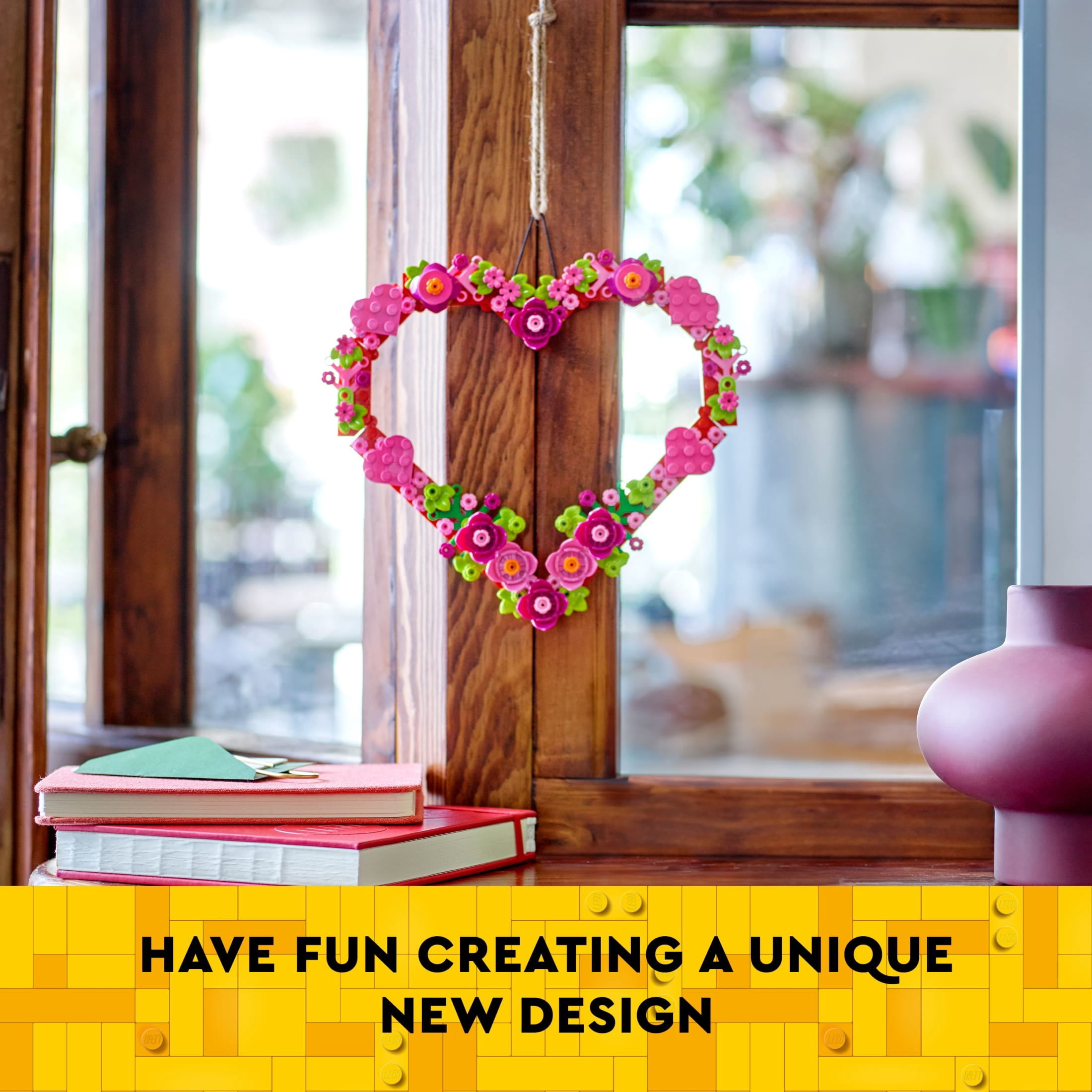 LEGO Heart Ornament Building Toy Kit - Heart-Shaped Arrangement of Artificial Flowers - Great Gift for Loved Ones, Unique Arts & Crafts Activity for Kids 9+ - 40638