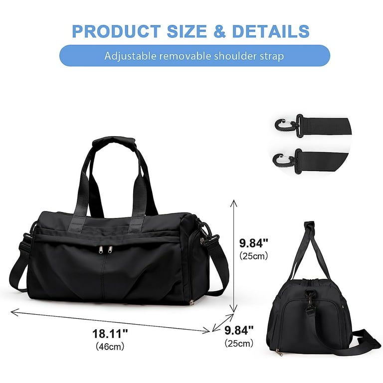 Small Gym Bag Men's Duffle Leather Bag with Shoe Compartment for Sports Travel Gym Carry-On Luggage with Adjustable Shoulder Strap, Weekender Travel
