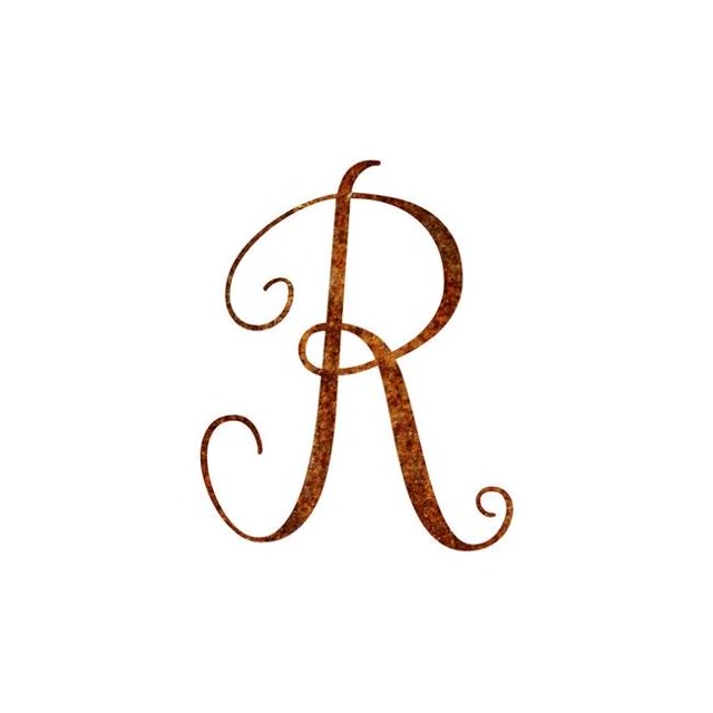 Precision Metal Art INITIAL-R-24PAT 24 in. Initial Monogram Letter R Steel Laser Cut Wall Art in Natural Patina