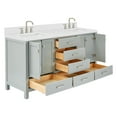 thumbnail image 3 of ARIEL Cambridge 66 Inch Double Rectangle Sink Bathroom Vanity With Carrara White Quartz Countertop 1.5 Edge In Grey, 3 of 7