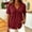 Red, variant on Blouse for Women's V Neck Button Front Shirts Dressy Empire Waist Pleated Tunic Shirt Casual Summer Loose Fit Tunic Tops