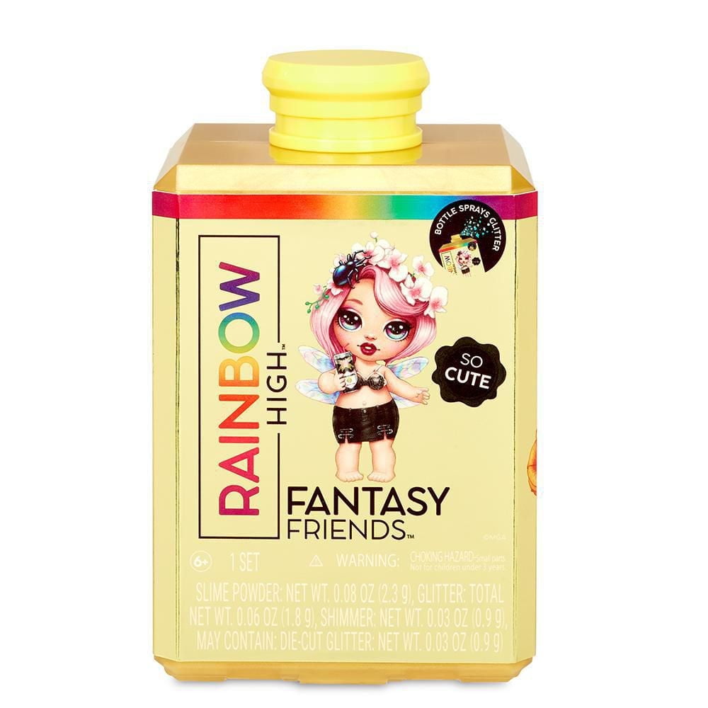 Rainbow High Fantasy Friends série 2 – l’emballage en forme de flacon de parfum pulvérise réellement des paillettes et les poupées crachent de la gelée