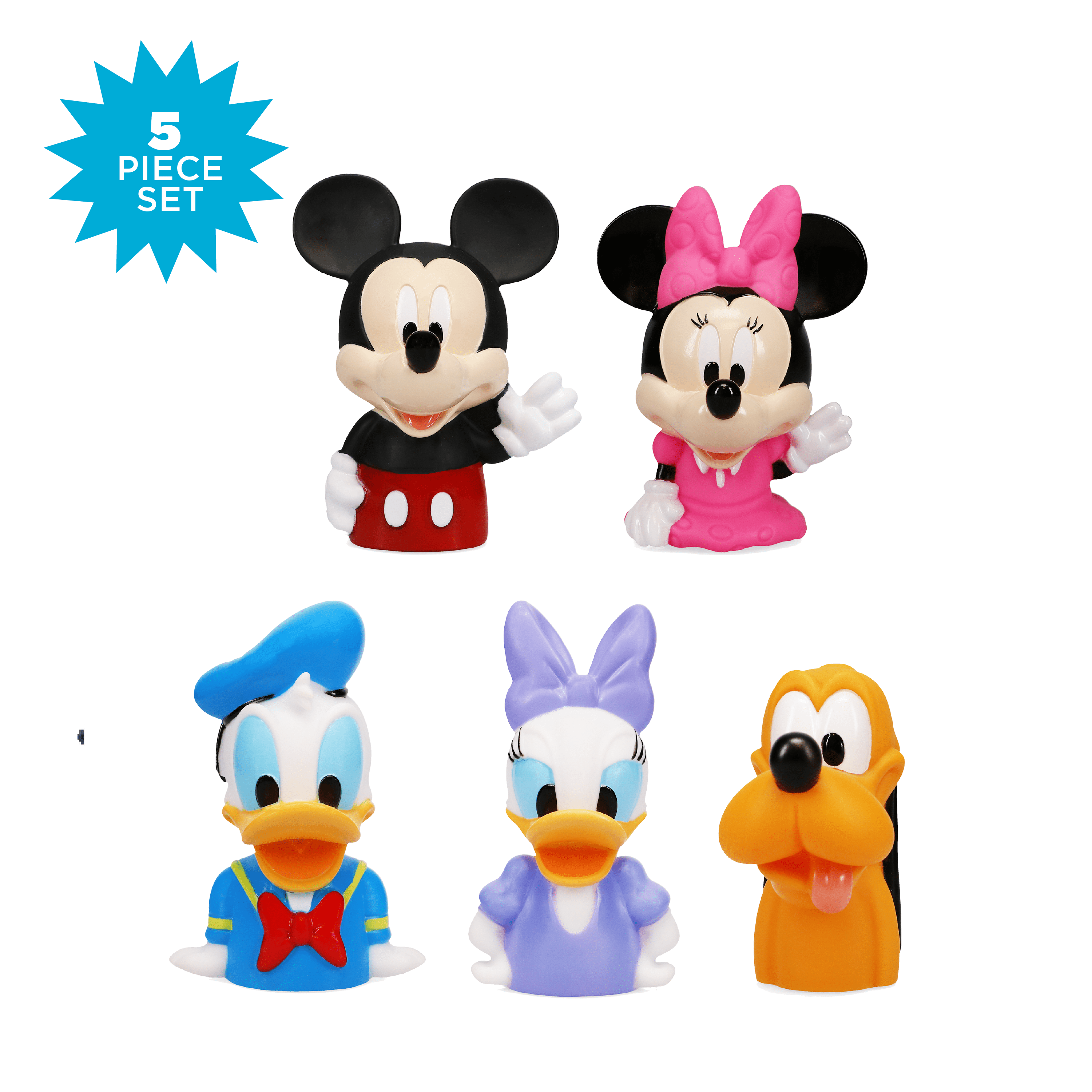 Disney Mickey & Friends - 5 Piece Bath Squirter Bucket Set -Bath Toys for Baby and Toddlers - Includes Organizer Bucket - Store Bath Time Water Toys