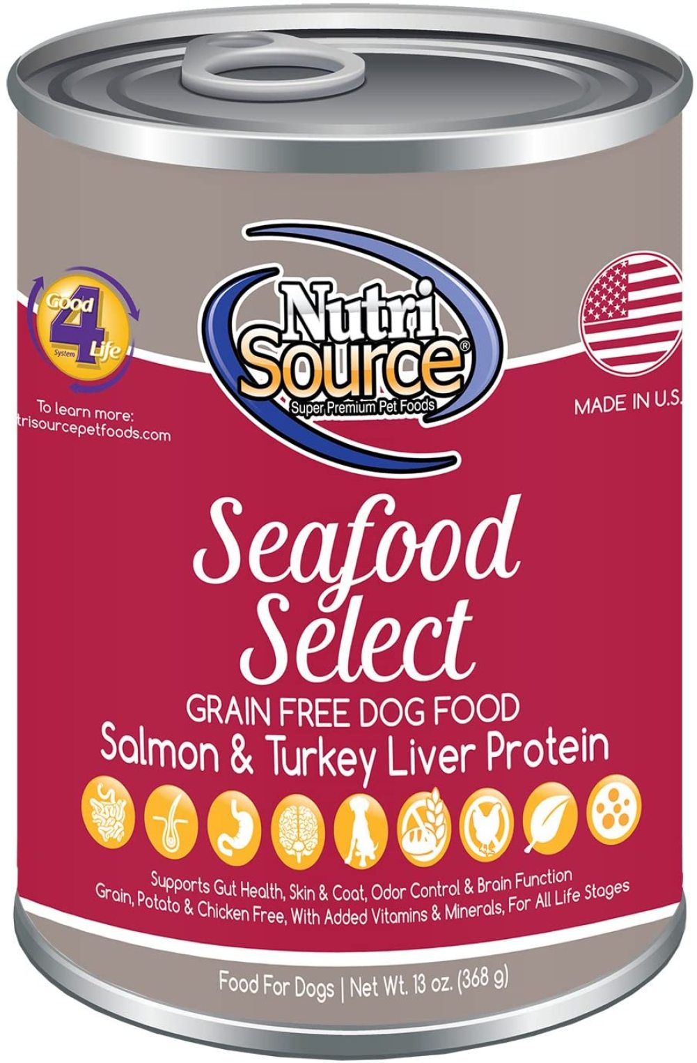NutriSource GrainFree Canned Seafood Select Dog Food Case of 12 13oz