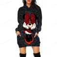 thumbnail image 2 of Sudadera con capucha pop coreana para mujer, estilo bohemio, con bolsillos grandes, informal, larga, a la moda, con estampado de Mickey Mouse de Disney, 2 of 5