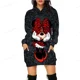 thumbnail image 2 of Sudadera con capucha pop coreana para mujer, estilo bohemio, con bolsillos grandes, informal, larga, a la moda, con estampado de Mickey Mouse de Disney, 2 of 5