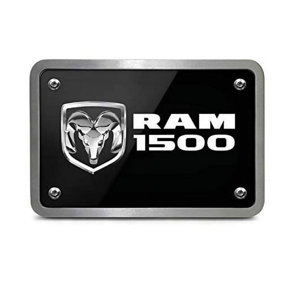 RAM 1500 Logo UV Graphic Black Billet Aluminum 2 inch Tow Hitch Cover
