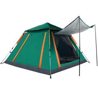 Pittman Outdoors 2 Person Instant Camp Tent, Auto Setup Pop Up Tent, Waterproof With Large Mesh Windows