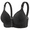 Black, variant on Bras for Women Plus Size Wirefree Lift Comfort Front Closure Tie Full Figure Supportive Bra, , 40