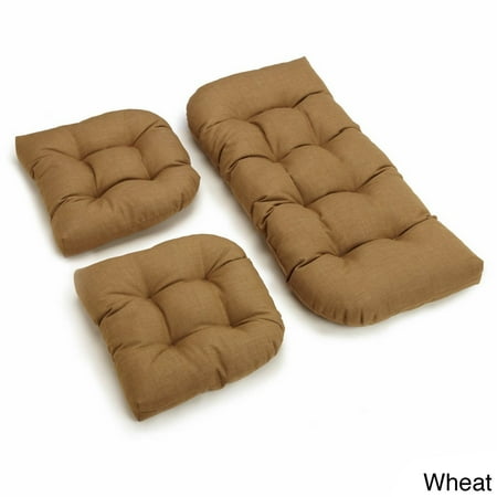 Blazing Needles All Weather U Shaped Acrylic Outdoor 3 Piece Settee Blazing Needles All Weather U Shaped Acrylic Outdoor 3 Piece Settee Bench Cushion Set Com