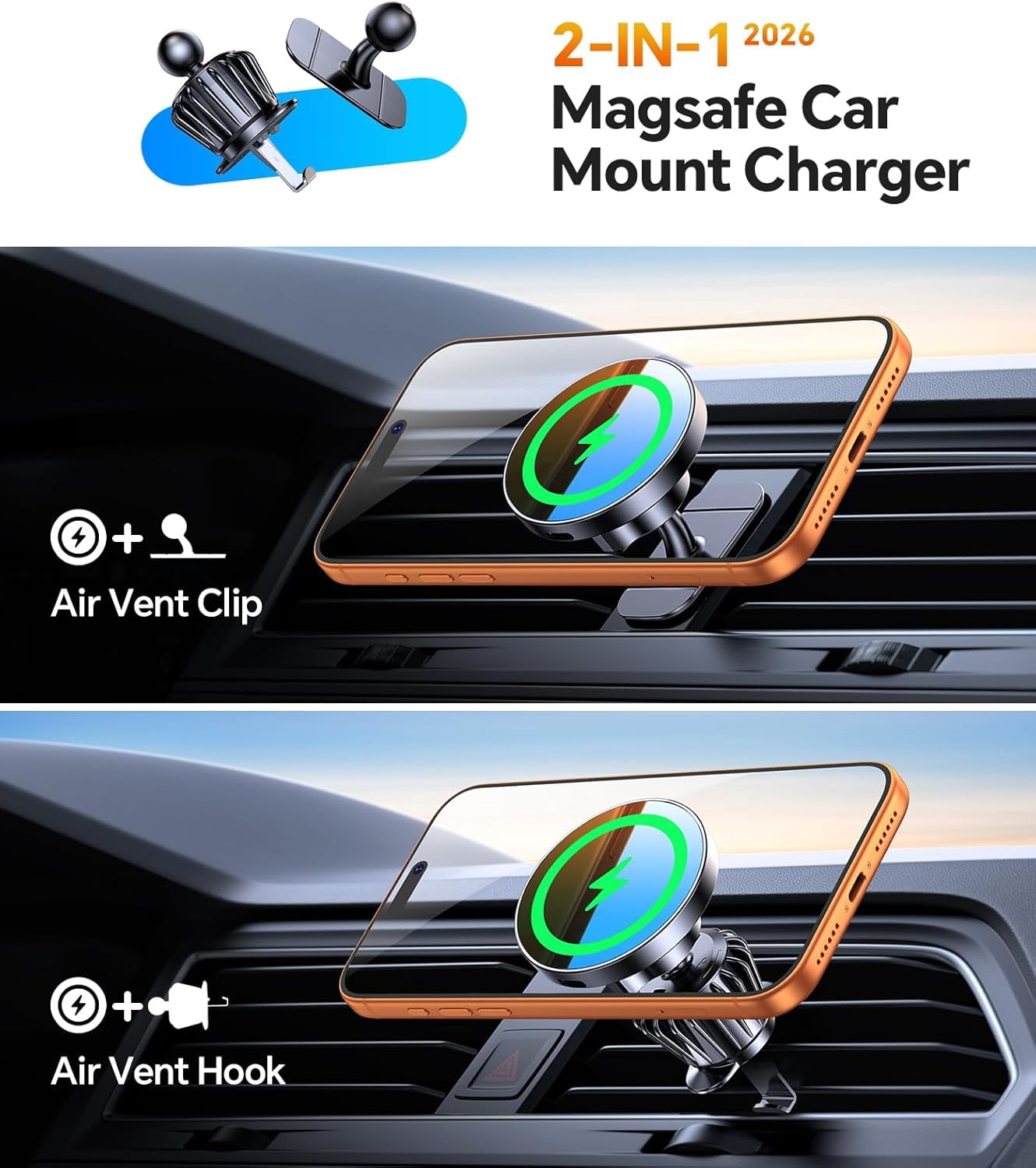 for MagSafe Car Mount Charger【Stronger Magnets】Magnetic Wireless Car Charger with Dashboard Pad Mounting Phone Holders for Your Car Accessories for Women Men Car Mount for iPhone 17 16 15 14