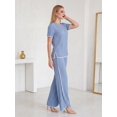 thumbnail image 4 of Conjunto 2 Piezas, Blusa Manga Corta y Pantalón Recto con Abertura, Estilo Elegante y Moderno para Mujer, 4 of 5