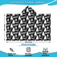 thumbnail image 2 of Halloween Ghost Boo Pattern Hooded Bath Towel，60"x35" for Ages 3 To 12 Kids, Quick Dry Lightweight Soft Microfiber Hood Beach Towel Cover Up for Kids, 2 of 7