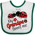 thumbnail image 3 of Inktastic My Grandpa Loves Me with Cute Ladybugs Boys or Girls Baby Bib, 3 of 4