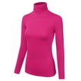thumbnail image 2 of Doublju Women's Basic Slim Fit Sweater Long Sleeve Turtleneck T-Shirt Top Pullover, 2 of 4
