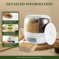 thumbnail image 3 of 13lbs Food Dispenser and Grain Storage Container, 360°Rotating Grain Dispenser with 6 Grids, Cereal Dispenser Countertop with Sealed lid for Store Rice Red Beans Yellow Beans Cereal (White), 3 of 8