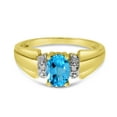 thumbnail image 6 of 10k Yellow Gold Oval Blue Topaz And Diamond Ring, 6 of 6