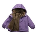 thumbnail image 2 of Kogui Kids Jacket Baby Toddler Boys Girls Winter Warm Coats Hooded Windproof Jacket Snowsuit Outerwear Hoodies 3T 4T (Purple,3-4 Years), 2 of 5
