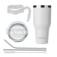 thumbnail image 2 of Ezprogear 40 oz Stainless Steel Tumbler Double Wall Travel Cup Vacuum Insulated Mug with Lid & Straws (White), 2 of 5