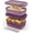 Raspberry, variant on 2-Pack Bento Box Lunch Stack Plastic Food Storage Container | Leak-Proof Locking Plastic Lids | Silicone Base | BPA-Free | Freezer Microwave and Dishwasher Safe | Wisteria