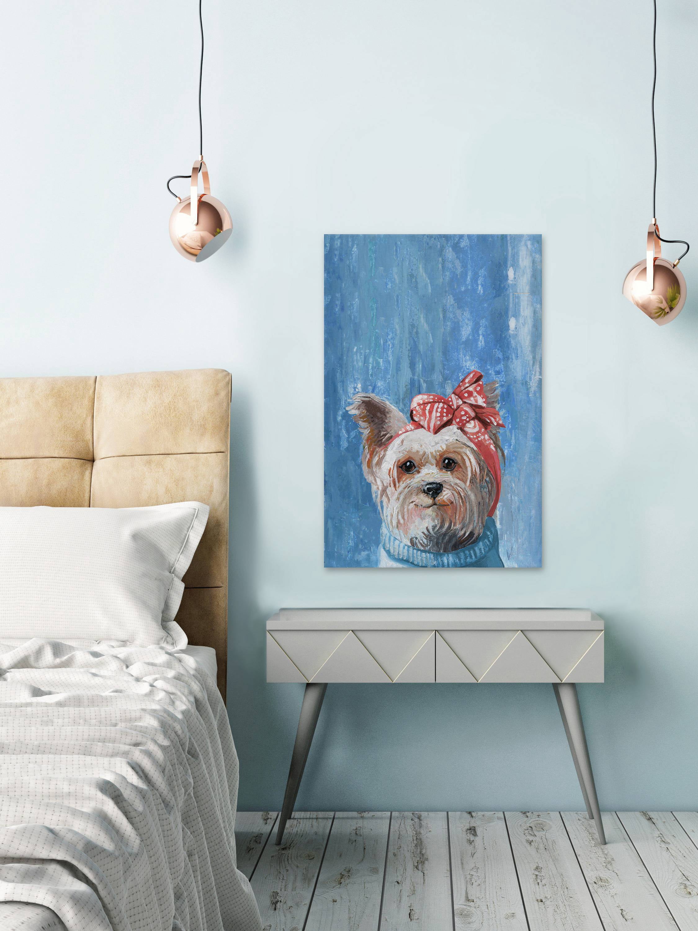 Marmont Hill "Pups in Lace" Painting Print on Wrapped Canvas