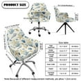 thumbnail image 7 of Whosucclay Starfish Conch Coral Print Curved Back Chair Covers Breathable Computer Chair Slipcover with Arms Washable Swivel Armrest Curved Back Cover for Office Banquet Vanity Bedroom, 7 of 7
