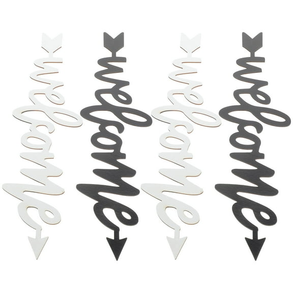 QUMIIRITY Outdoor Welcome Sign Hanging Letter Welcome Plaque Assorted Color 4Pcs