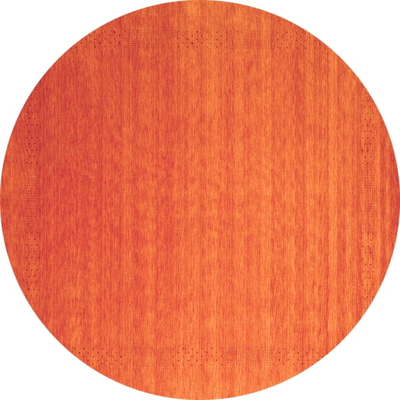 Ahgly Company Indoor Round Abstract Orange Contemporary Area Rugs, 6' Round