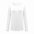thumbnail image 2 of Women'S Long Sleeve Boat Neck Off Shoulder Blouse Tops White M, 2 of 5