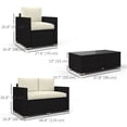 thumbnail image 3 of Outsunny 4 Pieces Rattan Patio Furniture Set with Cushions for Porch Garden, 3 of 10