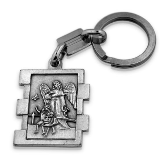 Silver-Tone Guardian Angel Keychain