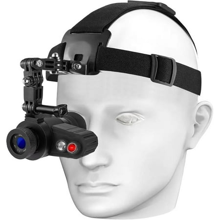 Alex Head-Mounted Night Vision Goggles - 7X Magnification 350M Visual Range HD 1.54-Inch Screen Elastic Head Strap Rechargeable NVG for Hunting Camping Surveillance with Riflescope