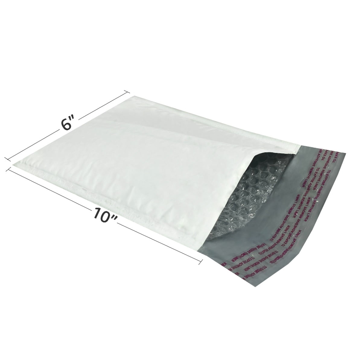 250 Poly Bubble Mailer Bags 6x10" - #0 Pouches Envelopes White Self-Sealing