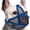 Blue, variant on Qrieeo Dog Muzzle, Breathable Mesh French Bulldog Muzzle Full Pant Muzzles for Pitbull, Soft Flat Face Dog Muzzles for Pug Prevent Biting Allow Pant & Drink