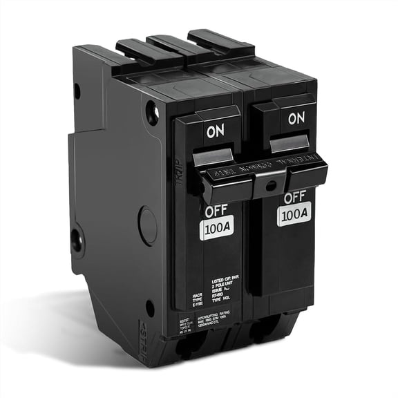 RVKXHD THQL2100 Circuit Breaker 100 Amp 2-Pole, Plug-in Mount, Thermal Magnetic Protection, 10KA, 120/240V, Compatible with GE Q-Line & Thick Series Load Centers