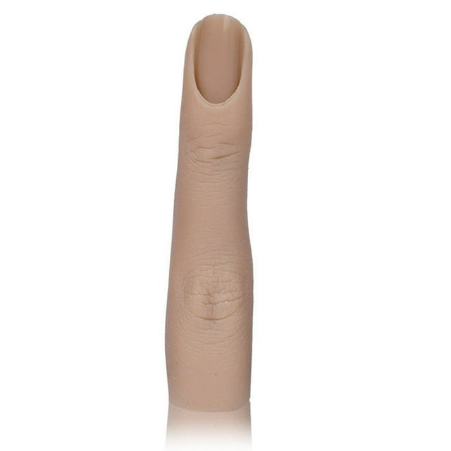 MesaSe Silicone Practice Fingers Nails Realistic Easy to Clean Nail Art Training Hand Bendable Fake Finger Model