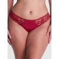 thumbnail image 2 of Joyspun Women's Microfiber and Lace Thong Panties, 3-pack, Sizes to 3XL, 2 of 9