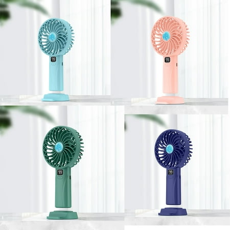 

Mini Portable Fan Powerful Handheld Fan Cute Design 3 Speed Personal Small Desk Fan with Base Lightweight Makeup USB Rechargeable Fan for Stylish Girl Women Men Indoor Outdoor