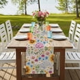thumbnail image 4 of Sunflower Vintage 120 Inch Table Runner, Colorful Flowers Summer Botanical Retro Art Farmhouse Dresser Scarf Cotton & Linen Tablerunner for Dining/Kitchen Island/Holiday Party Décor 13" x 120", 4 of 9