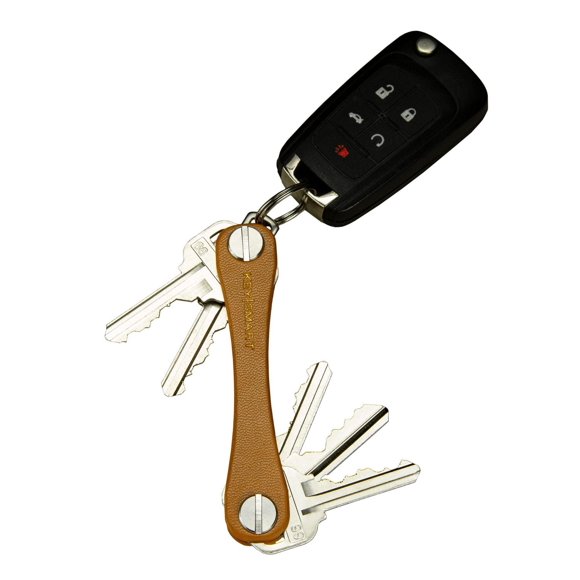 KeySmart Leather Compact Key Holder - Tan