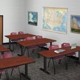 thumbnail image 2 of Regency Cain 72 x 24 in. T-Base Training Seminar Table- Cherry & 2 M Stack Chairs- Burgundy, 2 of 8