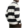 thumbnail image 4 of LEKWK Mens Shirts Long Sleeve Regular Fit Rugby Shirts Collared Casual Shirts Striped Color Block Fall Daily Streetwear Soft, 4 of 4