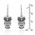 thumbnail image 3 of AeraVida Royal Wise Owls Sterling Silver Detailed Dangle Earrings, 3 of 5