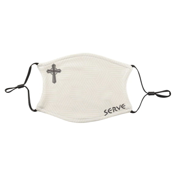 Serve Cross Cream and Black One Size Cloth Fabric Fashion Face Covering Mask