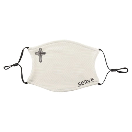 Serve Cross Cream and Black One Size Cloth Fabric Fashion Face Covering Mask