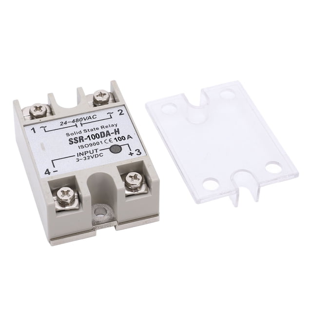 Módulo de control de voltaje de relé de estado sólido monofásico de 100 A (SSR) con entrada de CC de 3 a 32 V y salida de CA de 24 a 480 V