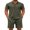 Army Green, variant on Men' 2 Piece Tracksuit Outfits Polo Shirt and Shorts Set Quarter Zip Shirt and Elastic Waist Shorts Summer Causal