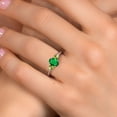 thumbnail image 4 of Gem Stone King 925 Sterling Silver Green Nano Emerald and Green Peridot Engagement Ring for Women | 1.01 Cttw | Oval 7X5MM | Gemstone May Birthstone | Size 8, 4 of 6